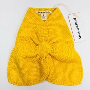 NWT MISHA&PUFF Adult Women Scarf 100% Merino Wool Knit Neck Warmer Yellow (g41)